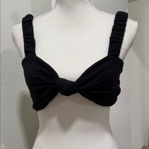 Jluxlabel Black knotted Ruched Top sz M